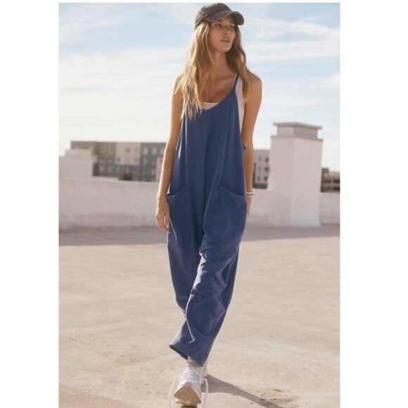 new Free People Hot Shot Onesie Jumpsuit 💙Misty Blue 257 3J2 - Picture 12 of 17